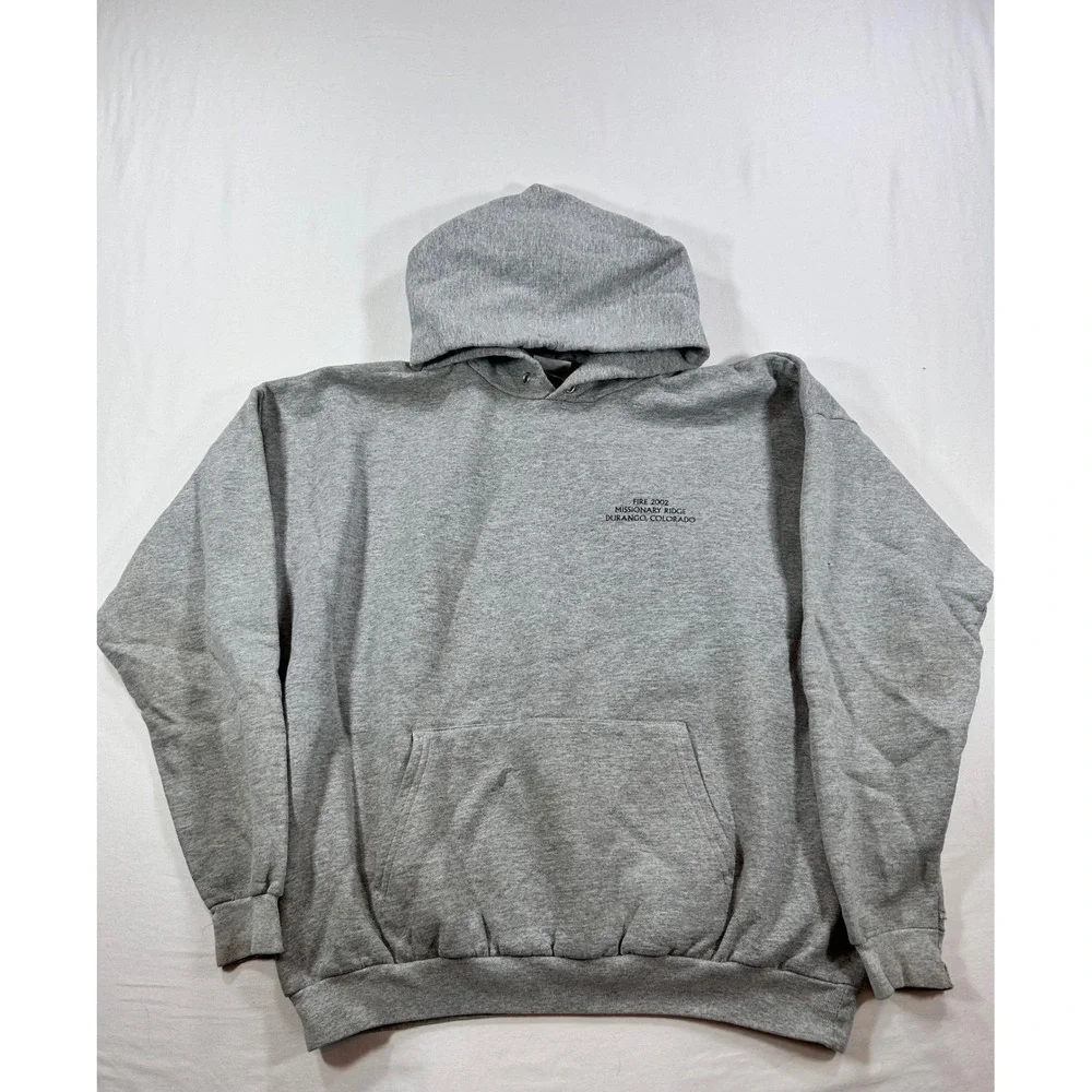 Hanes ComfortBlend Missionary Ridge Fire 2002 Hoodie Gray XL San Juan Forest